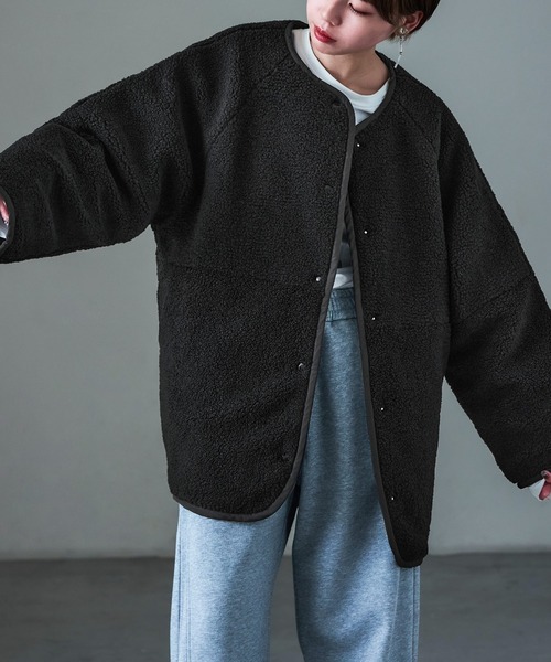 Fashion Letter（ファッションレター） ノーカラーコート コート ボア