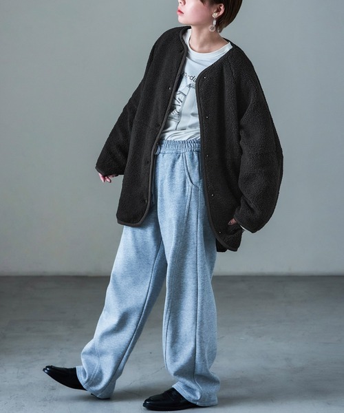 Fashion Letter（ファッションレター） ノーカラーコート コート ボア 