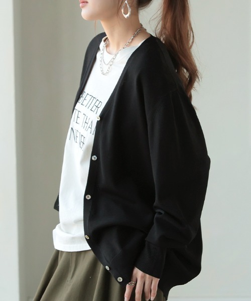 HUG.U（ハグユー） ニットカーディガン L レッド レディース