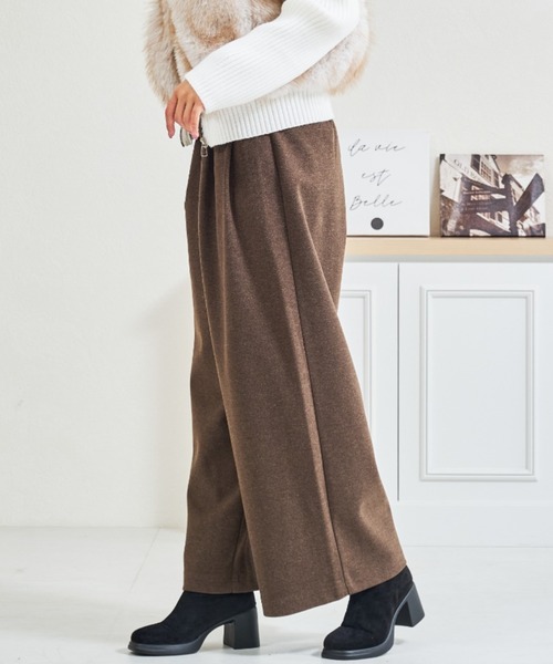 パンツ ZOZO限定 ベルト付きタックカットパンツ レディース