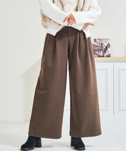 パンツ ZOZO限定 ベルト付きタックカットパンツ レディース