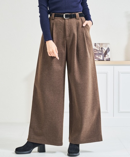 パンツ ZOZO限定 ベルト付きタックカットパンツ レディース