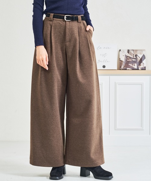 パンツ ZOZO限定 ベルト付きタックカットパンツ レディース