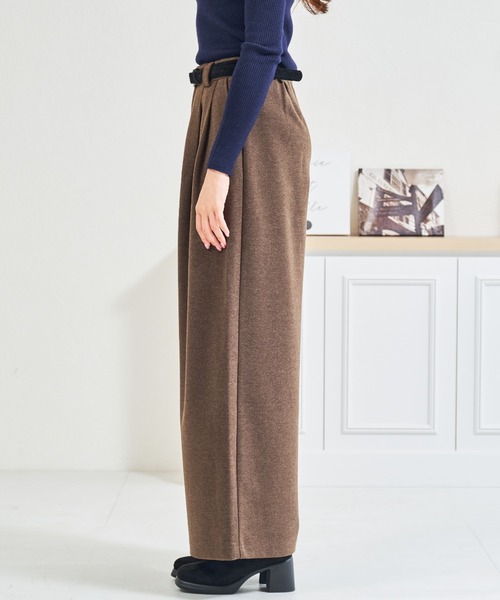 パンツ ZOZO限定 ベルト付きタックカットパンツ レディース