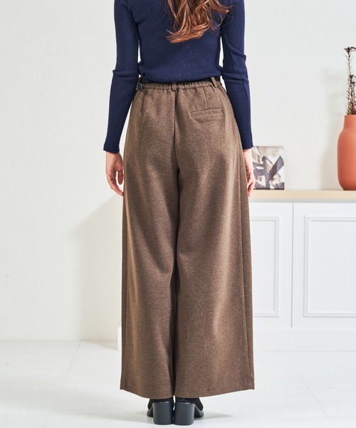 パンツ ZOZO限定 ベルト付きタックカットパンツ レディース