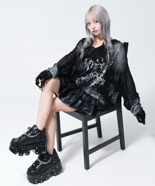 REFLEM(レフレム) 顔料加工ダメージニットPO REFLEM（レフレム） ニット セーター 「REFLEM/レフレム」顔料加工