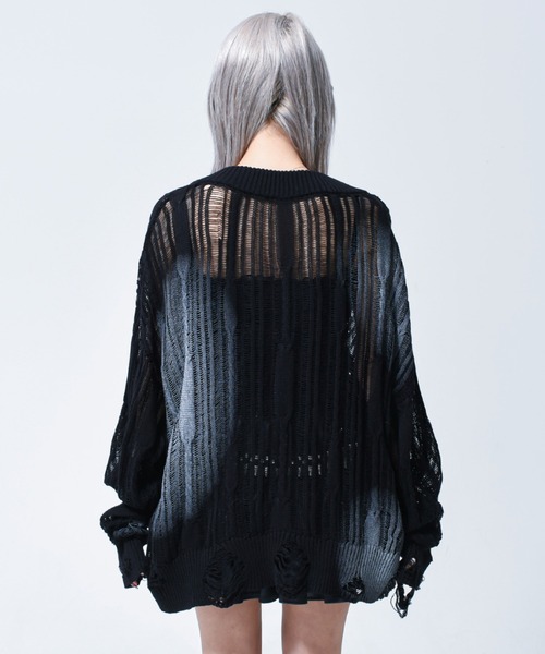 『REFLEM/レフレム』顔料加工ダメージニットPO REFLEM（レフレム） ニット セーター 「REFLEM/レフレム」顔料加工