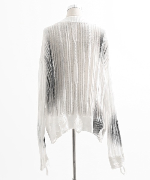 『REFLEM/レフレム』顔料加工ダメージニットPO REFLEM（レフレム） ニット セーター 「REFLEM/レフレム」顔料加工