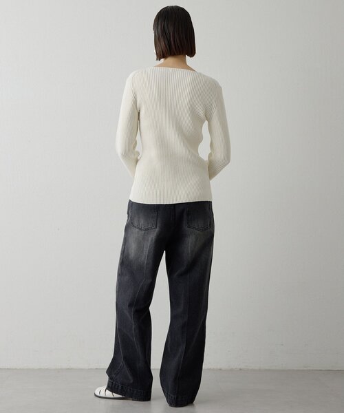 Whim Gazette（ウィム ガゼット） カーディガン RAW SILK リブ