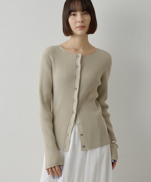Whim Gazette（ウィム ガゼット） カーディガン RAW SILK リブ