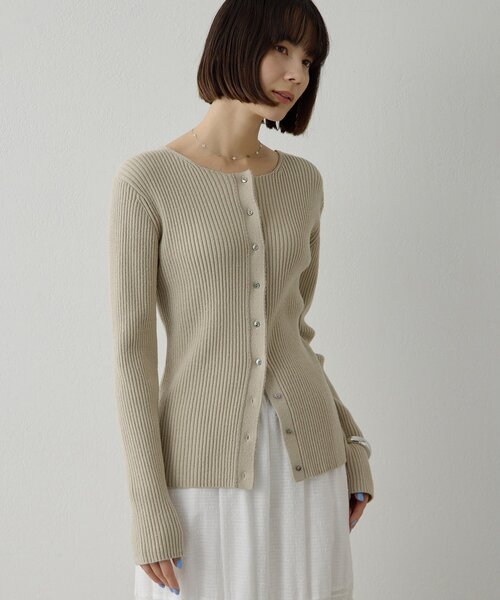Whim Gazette（ウィム ガゼット） カーディガン RAW SILK リブ
