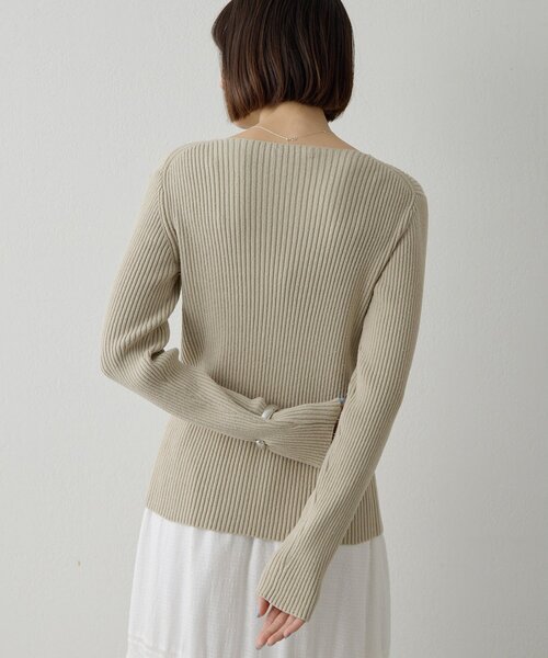 Whim Gazette（ウィム ガゼット） カーディガン RAW SILK リブ