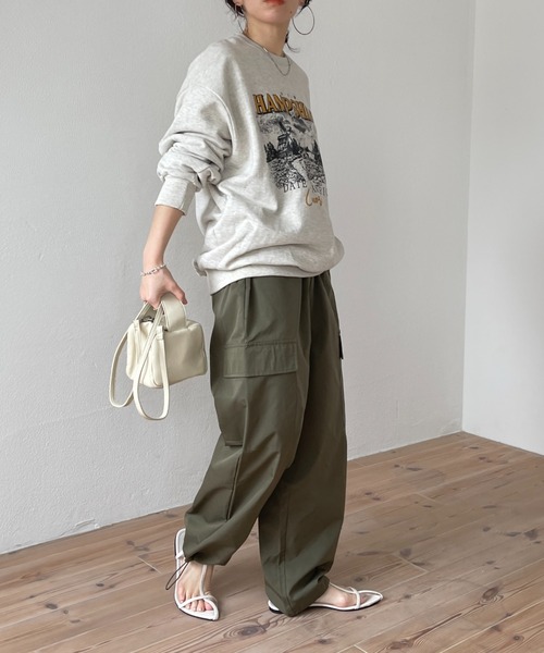 「wee9s」 スウェットカットソー FREE グレー レディース_画像2