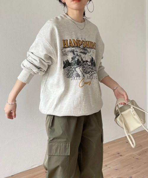 「wee9s」 スウェットカットソー FREE グレー レディース_画像3