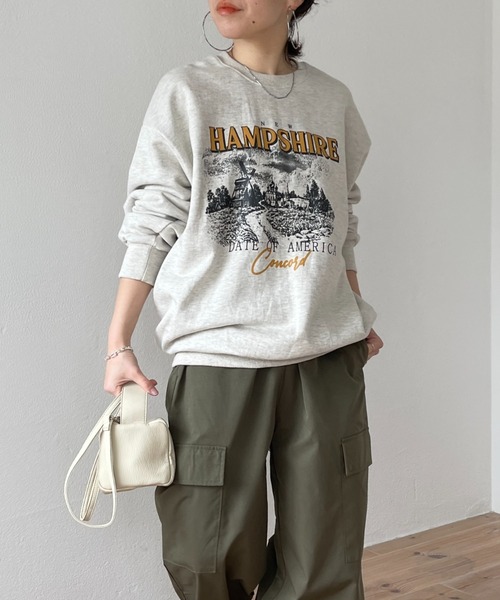 「wee9s」 スウェットカットソー FREE グレー レディース_画像4