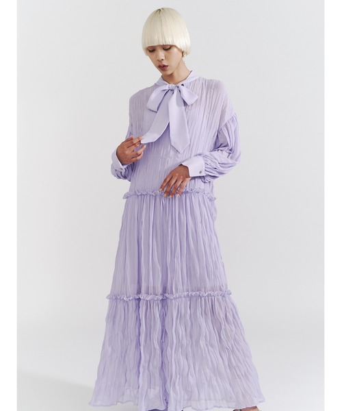 「PAMEO POSE」 長袖ワンピース SMALL パープル レディース_画像2