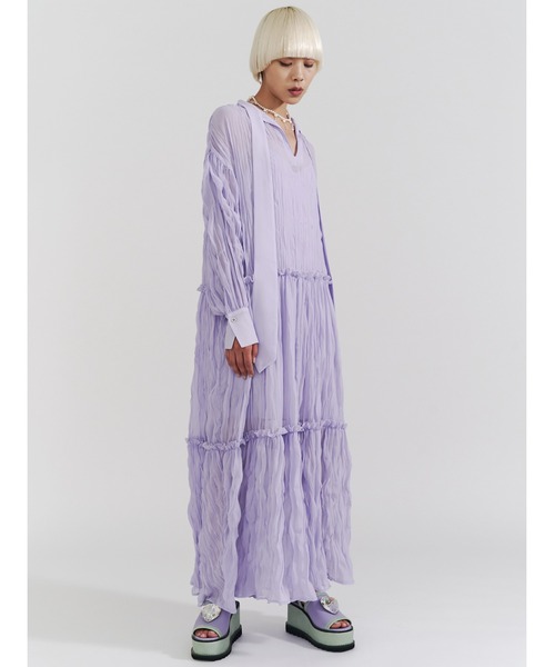 「PAMEO POSE」 長袖ワンピース SMALL パープル レディース_画像9