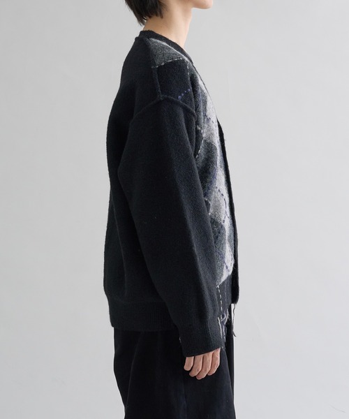 カーディガン Distressed Argyle Cardigan / ディストレストアーガイル