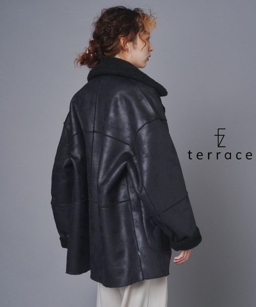 terrace ムートンコート ボアコート リバーシブルヴィンテージ加工