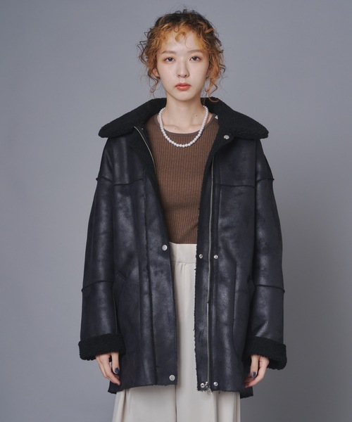 terrace ムートンコート ボアコート リバーシブルヴィンテージ加工