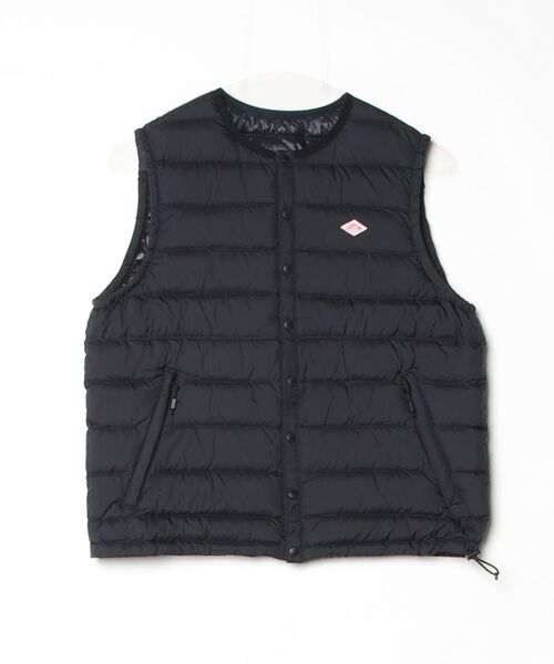 美品✨  ダウンベスト ブラック XSサイズ　レディース セール】フェイクソフトレザースタンドカラーファイバーダウンベスト