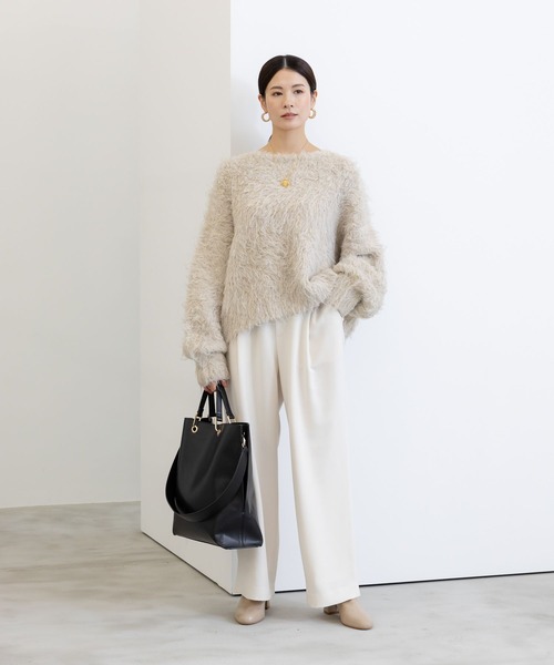 「Elura」 長袖ニット LARGE ライトベージュ レディース_画像5