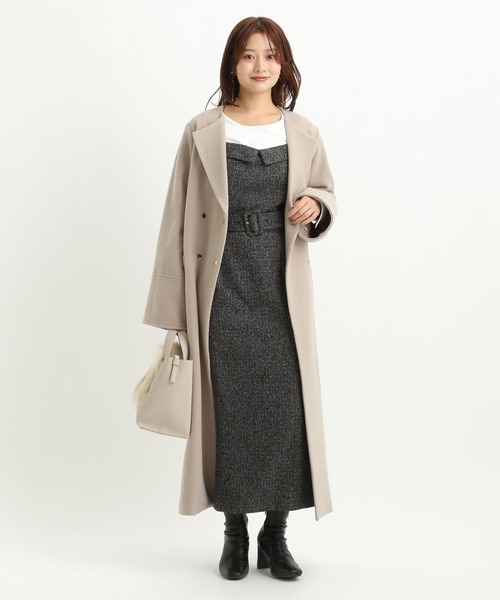 「Andemiu」 長袖ワンピース FREE ライトグレー レディース_画像9