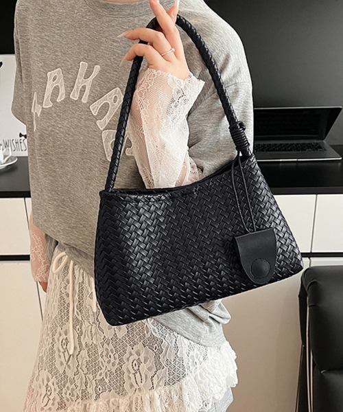 トートバッグ ミニバッグ付き編み込みバッグ レディース : ZOZOTOWN
