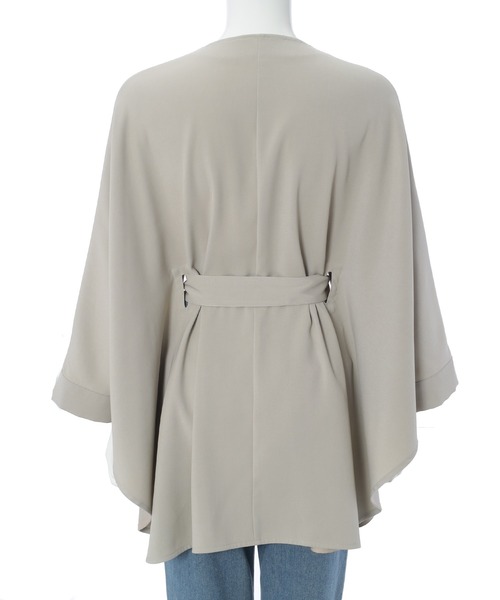「Edit Sheen」 ノーカラーコート M グレイッシュベージュ レディース_画像3