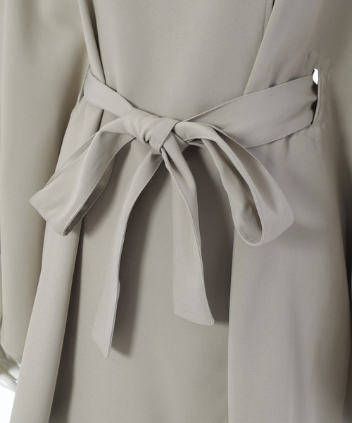 「Edit Sheen」 ノーカラーコート M グレイッシュベージュ レディース_画像5