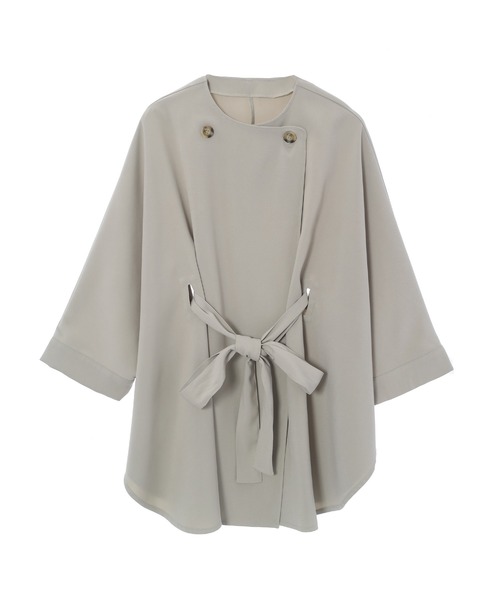 「Edit Sheen」 ノーカラーコート M グレイッシュベージュ レディース_画像9