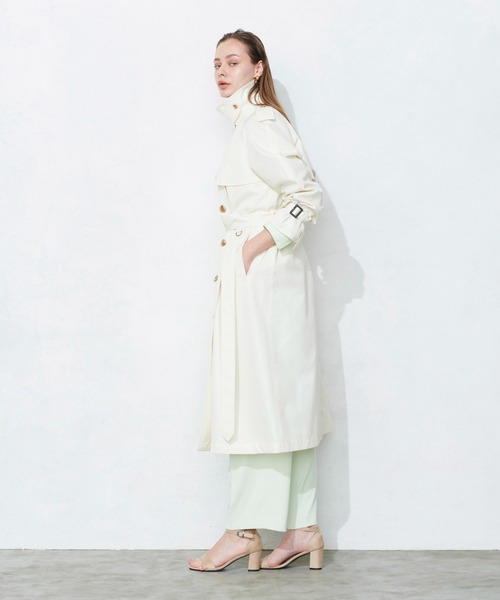 「N.O.R.C by the line」 トレンチコート M ライトグリーン レディース_画像6