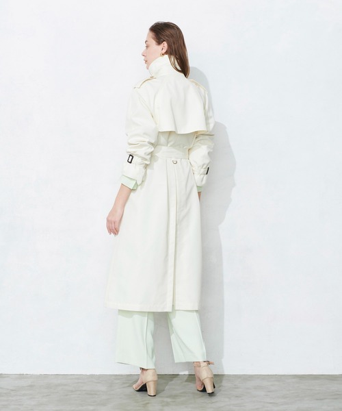 「N.O.R.C by the line」 トレンチコート M ライトグリーン レディース_画像7