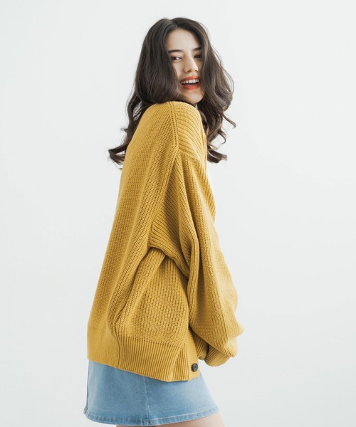 「Rocky Monroe」 ニットカーディガン L グリーン メンズ_画像2