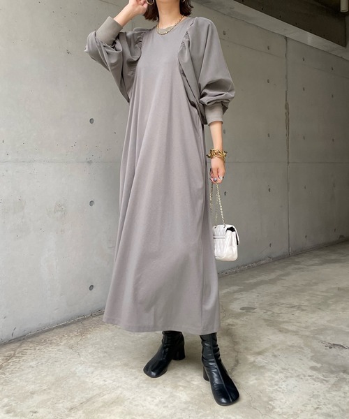 「DouDou」 長袖ワンピース FREE アイボリー レディース_画像8