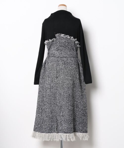 「LHELBIE」 ドッキングワンピース M ブラック レディース_画像2