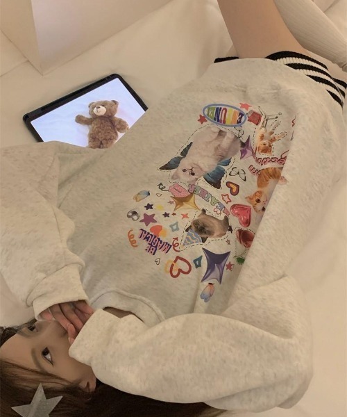 「almo」 「burlesque」スウェットカットソー FREE アイボリー レディース_画像5