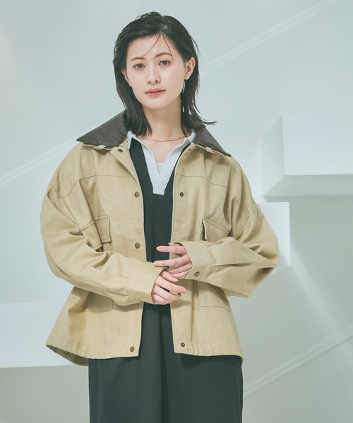 ハンティングジャケット　ベージュ LAKOLE（ラコレ） ブルゾン アウター ハンティングジャケット