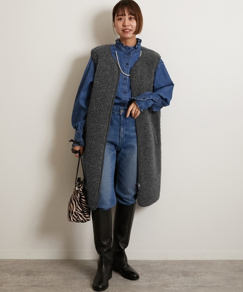 「COLD BREAKER」 ベスト FREE チャコールグレー レディース_画像4