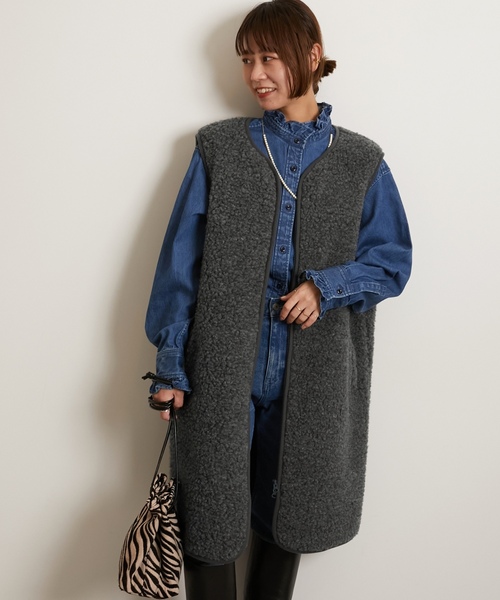 「COLD BREAKER」 ベスト FREE チャコールグレー レディース_画像7