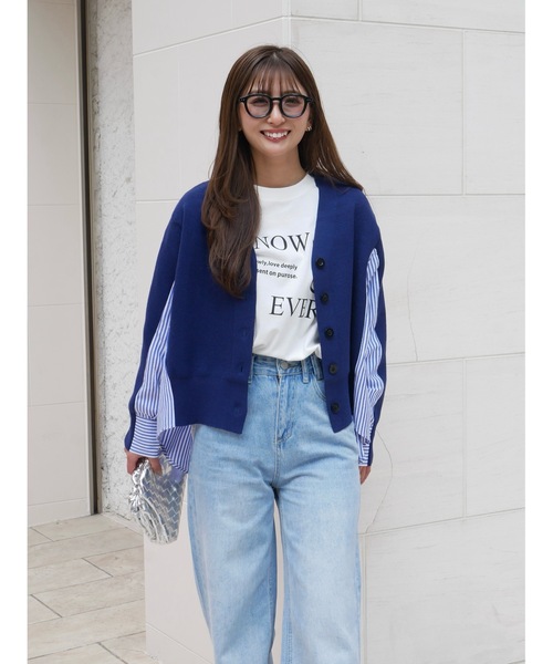 BeBeoD（ベベッド） tシャツ ストライプシャツドッキングニット