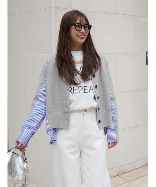 BeBeoD（ベベッド） tシャツ ストライプシャツドッキングニット