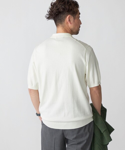 「SHIPS」 半袖ニット LARGE ネイビー メンズ_画像7