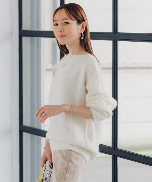 「ur's」 長袖ニット M ベージュ レディース_画像4