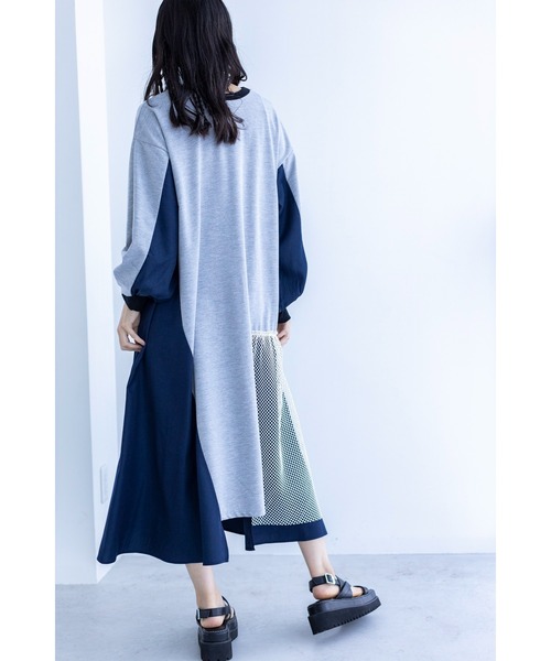 「OSMOSIS」 長袖ワンピース ONE SIZE ブラック レディース_画像4