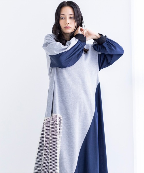 「OSMOSIS」 長袖ワンピース ONE SIZE ブラック レディース_画像6