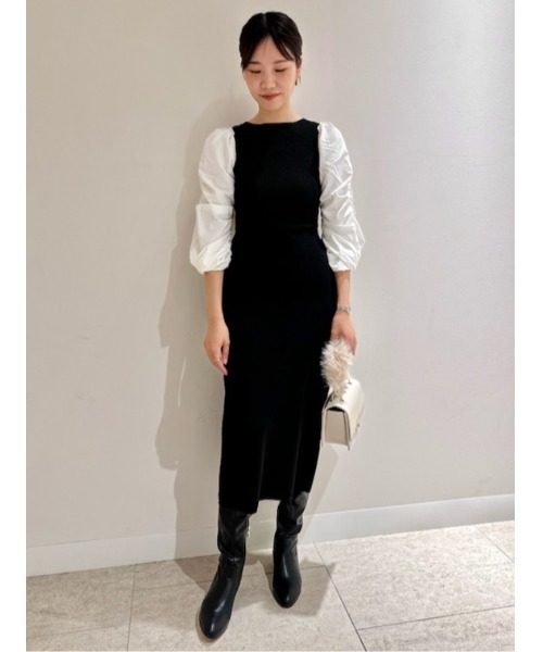 「CELFORD」 ニットワンピース 38 ベージュ レディース_画像2