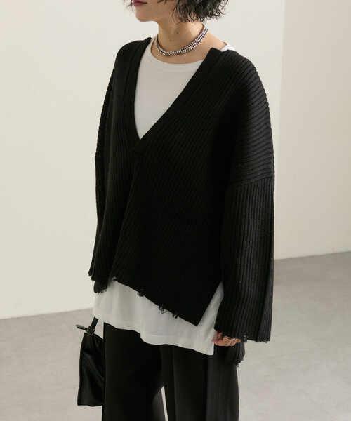 「ear PAPILLONNER」 「sumi style」長袖ニット FREE ブラック レディース_画像4