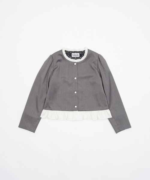FEKETE（フェケテ） ノーカラージャケット LARGE グレー レディース