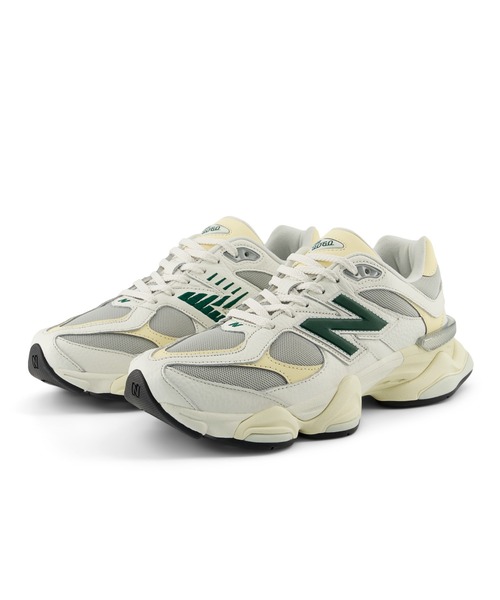 「New Balance」 ローカットスニーカー 24.0cm ホワイト×グリーン レディースの画像